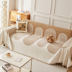 Annual Rings Geometric Boho Chenille Sofa/Couch Cover | Yedwo Home