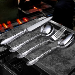 AquaCube Hammered Steak Cutlery Set | Yedwo