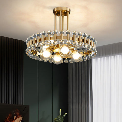 Bailey Colorful Gem And Crystal Round Chandelier | Yedwo Design