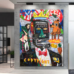 Banksy Style Basquiat Canvas Pop Art | Yedwo Design