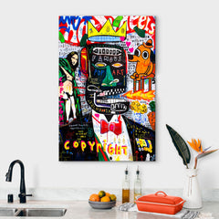 Banksy Style Basquiat Canvas Pop Art | Yedwo Design