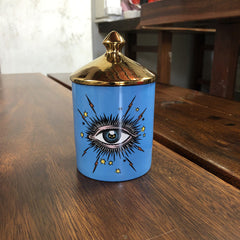 Big eyes jar with lids ceramic cans