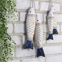 4 Pack Handmade Wooden Nautical Fish Decorations | Yedwo Design