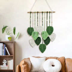 Boho Macrame Leaf Wall Hanging, Farmhouse Decor | Yedwo