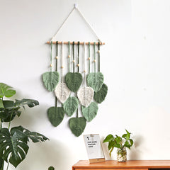 Boho Macrame Leaf Wall Hanging, Farmhouse Decor | Yedwo