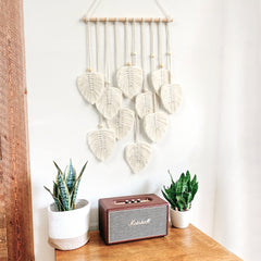 Boho Macrame Leaf Wall Hanging, Farmhouse Decor | Yedwo