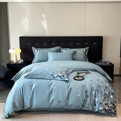 Butterfly Embroidered Long-Staple Cotton Bedding Set | Yedwo Design