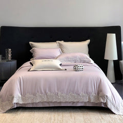 CHANELLE French Sweet Lace Trim Tencel-Cotton Bedding Set | Yedwo