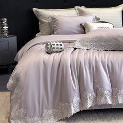 CHANELLE French Sweet Lace Trim Tencel-Cotton Bedding Set | Yedwo