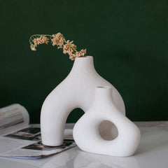 Ceramic Hollow Donut Vase Set Decor | Yedwo Design