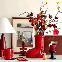 Christmas Red Cremic Boot Vase | Yedwo Design