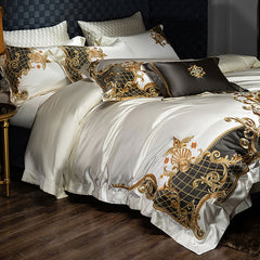Cinderella Palace Luxury 140S Silk-Cotton Embroidered Bedding Set | Yedwo