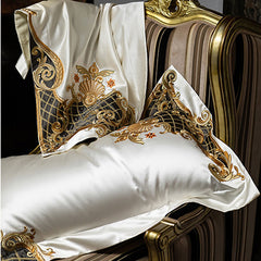 Cinderella Palace Luxury 140S Silk-Cotton Embroidered Bedding Set | Yedwo