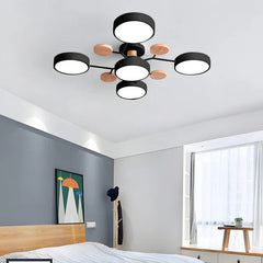 Contemporary Round Iron LED Semi-Flush Chandelier | Yedwo