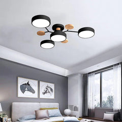 Contemporary Round Iron LED Semi-Flush Chandelier | Yedwo