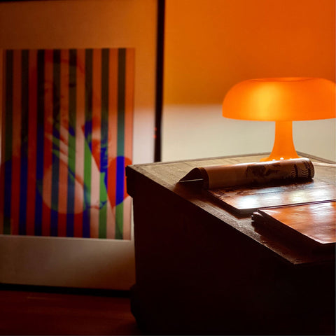 Cool Retro Orange Mushroom Lamp | Yedwo Design
