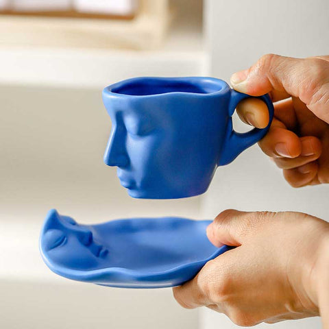 Creative Thinker Ceramic Coffee Mug with Saucer Set | Yedwo