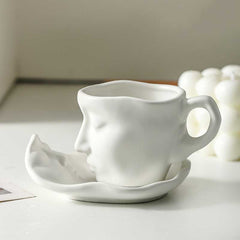 Creative Thinker Ceramic Coffee Mug with Saucer Set | Yedwo