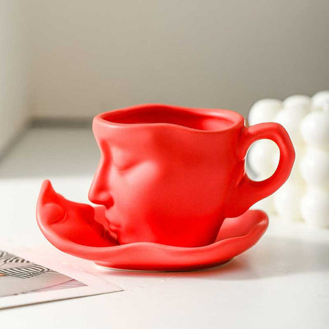 Creative Thinker Ceramic Coffee Mug with Saucer Set | Yedwo