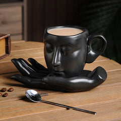 Creative Thinking Ceramic Coffee Mug with Saucer Set | Yedwo