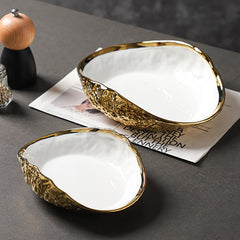 Creative Asymmetric Rock Texture Ceramic Dish | Yedwo Design