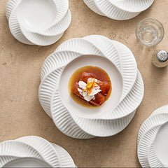 Creative Ribbed Double Layer Ceramic Plate | Yedwo Design