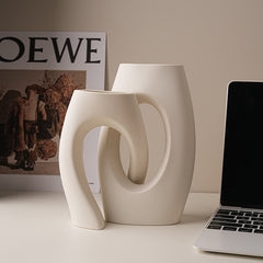 Crossed Pipe Ceramic Flower Vase Set | Yedwo Design