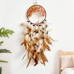 Crystal Tree of Life Feather Dream Catcher | Yedwo