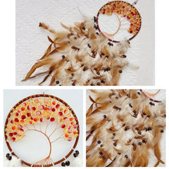 Crystal Tree of Life Feather Dream Catcher | Yedwo