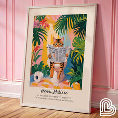 Cute Black Cat On Toilet Poster Canvas Wall Art | Yedwo Design