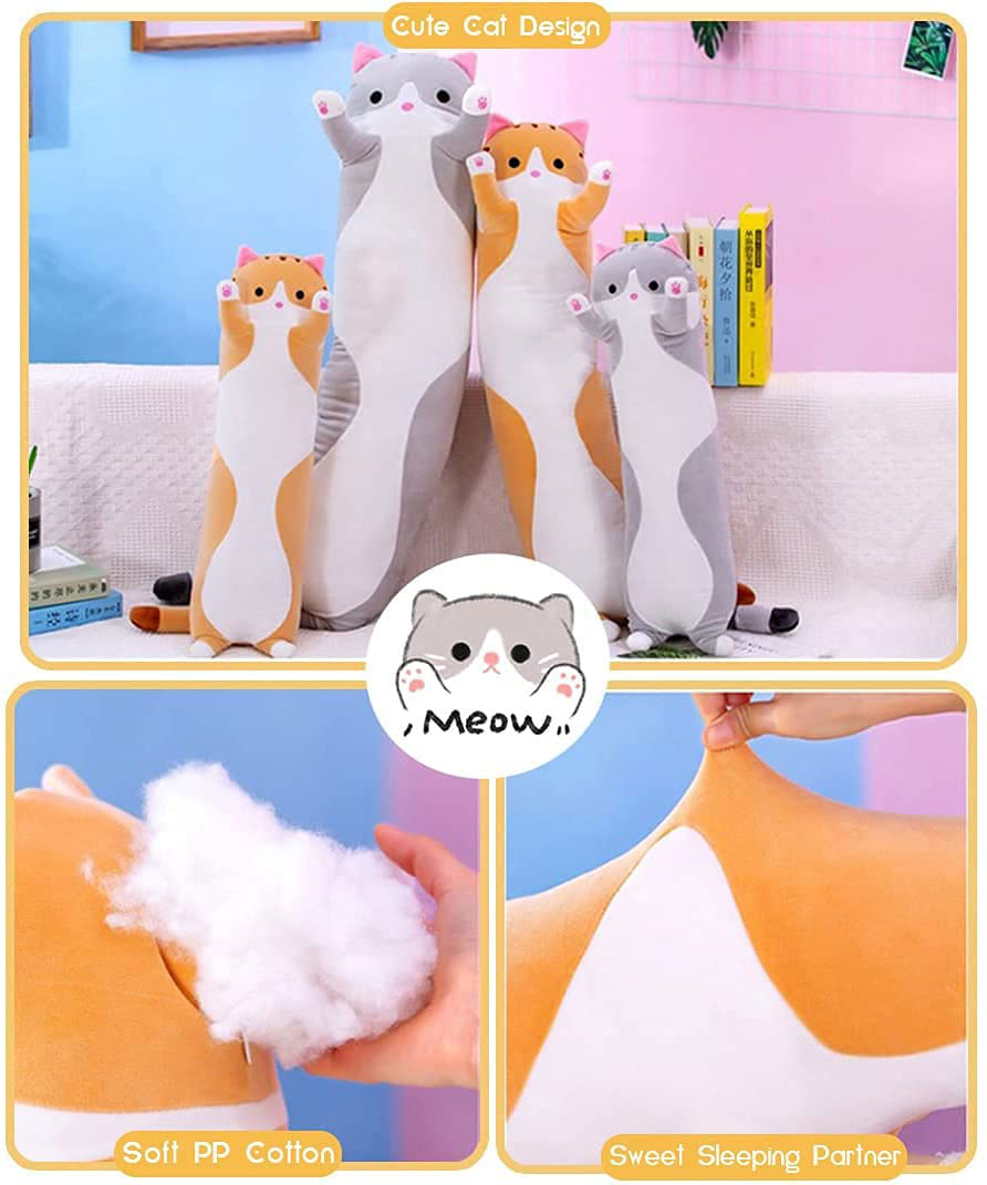 Cute Cartoon Cat Long Body Pillow | Yedwo