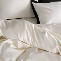 Dark Stripe Egyptian Cotton Luxury White Duvet Cover Set | Yedwo