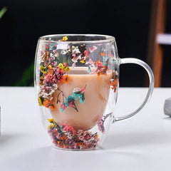 Elegant Blossom Glass Mugs | Yedwo Design