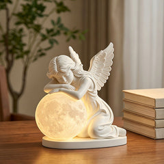 Elegant French Vintage Angel Moon Lamp | Yedwo Design