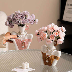 Elegant Lady Bust Ceramic Vase | Yedwo Design