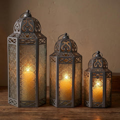 Elegant Moroccan Lanterns, Metal & Glass Candle Holders | Yedwo Design
