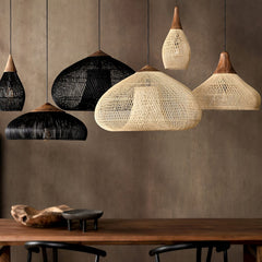 Elegant Handmade Organic Rattan Japandi Pendant Light | Yedwo