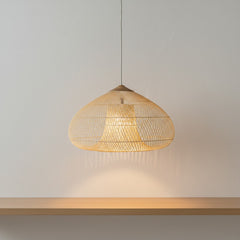 Elegant Handmade Organic Rattan Japandi Pendant Light | Yedwo