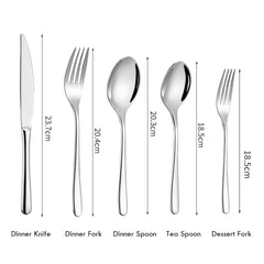 Elegant Silver Mink Mirror Finish Flatware Set | Yedwo Design