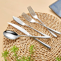 Elegant Silver Mink Mirror Finish Flatware Set | Yedwo Design