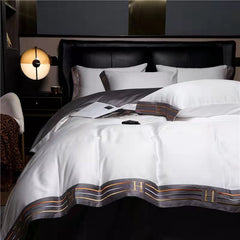 Embroidered Edge Egyptian Cotton Duvet Cover Set | Yedwo