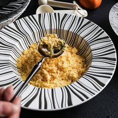 Euclid Collection Ceramic Serving Straw Hat Plate | Yedwo Design