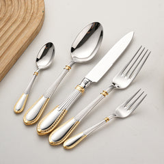 European Elegant Patterned Gold Flatware Set | Yedwo Design
