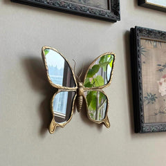 European Sculptural Gold Butterfly Wall Art Mirror | Yedwo Design