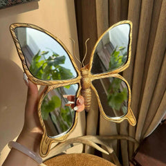 European Sculptural Gold Butterfly Wall Art Mirror | Yedwo Design