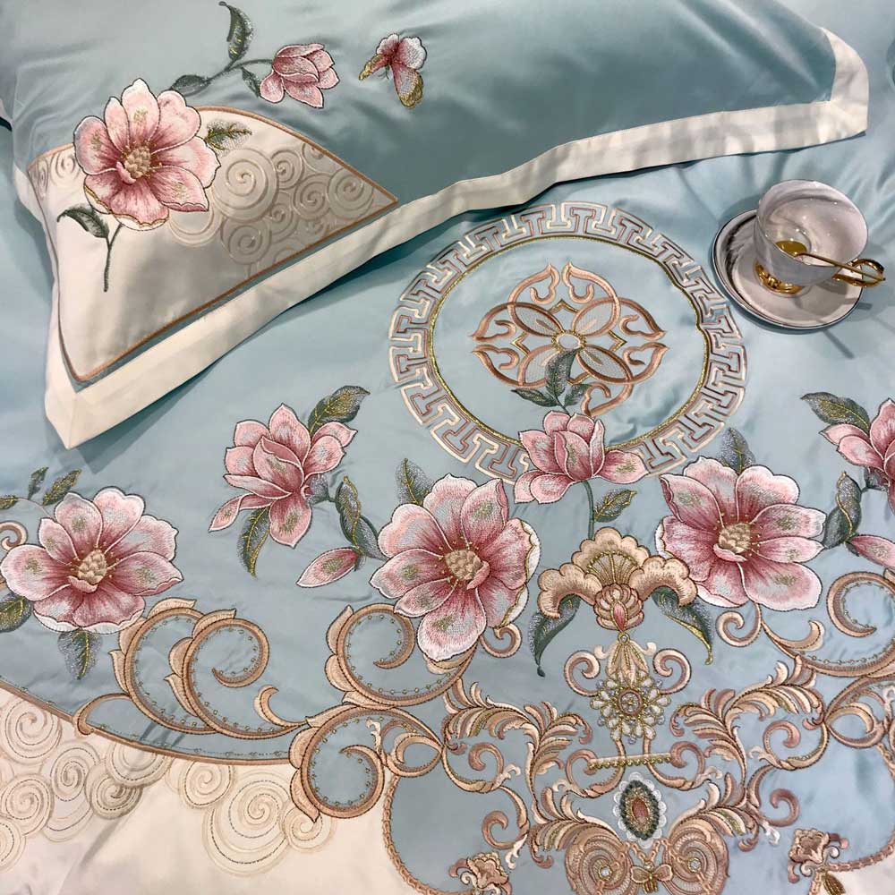 European Silky Embroidered Princess Bedding Set | Yedwo