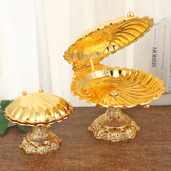 European Vintage Luxury Shell Pedestal Fruit Bowl Serving Tray | Yedwo Design