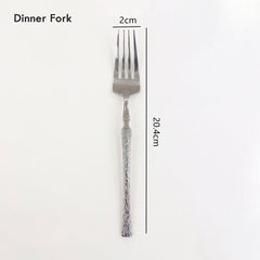 European Luxury Bark Texture Cutlery Set | Yedwo Design