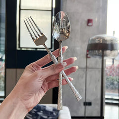 European Luxury Bark Texture Cutlery Set | Yedwo Design