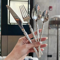 European Luxury Bark Texture Cutlery Set | Yedwo Design